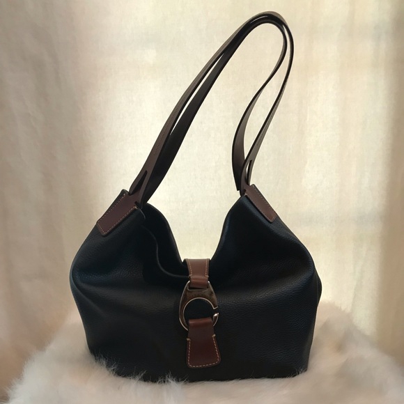 😍Dooney and Bourke black & brown pebbled hobo - Picture 6 of 7